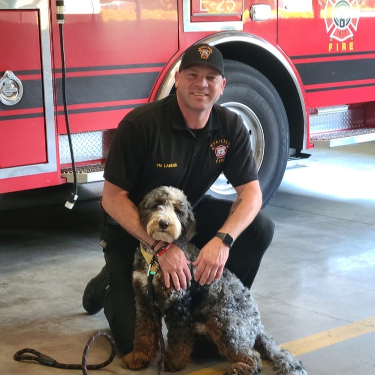 Fire Marshal Landis with Amani 